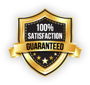 A badge showing that Kish Pest Solutions offers 100% satisfaction guaranteed for pest control services.